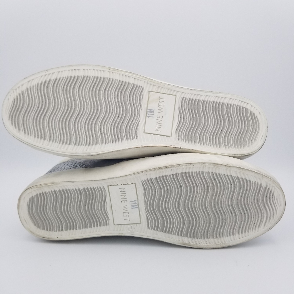 Nine West Stunnah3 High-Top Sneakers, Silver Multi, Faux Fur lined, Women's 11 - Picture 14 of 16